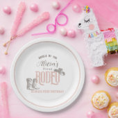 ファーストロデオ女性のカーボーイウエスタンピンク1st誕生日 ペーパープレート (パーティー)