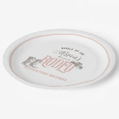 ファーストロデオ女性のカーボーイウエスタンピンク1st誕生日 ペーパープレート (アングル)