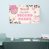 ファーストロデオ女性のカーボーイセカンドロデオ誕生日パーティー 横断幕 (トレードショー)