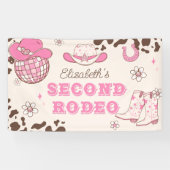 ファーストロデオ女性のカーボーイセカンドロデオ誕生日パーティー 横断幕 (横)