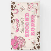 ファーストロデオ女性のカーボーイセカンドロデオ誕生日パーティー 横断幕 (縦)