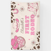 ファーストロデオ女性のカーボーイブラウン1日パーティー 横断幕 (縦)