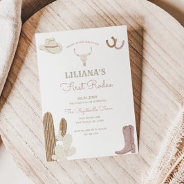 ファーストロデオ女性のカーボーイ誕生日パーティーの招待 招待状