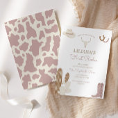 ファーストロデオ女性のカーボーイ誕生日パーティーの招待 招待状