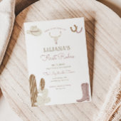 ファーストロデオ女性のカーボーイ誕生日パーティーの招待 招待状