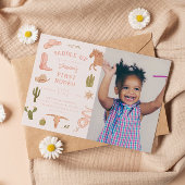 ファーストロデオ女性のカーボーイ誕生日パーティーフォト 招待状