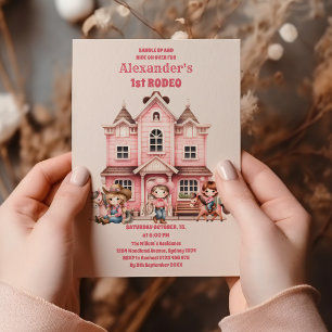 ファーストロデオ女性のカーボーイ誕生日パーティー 招待状