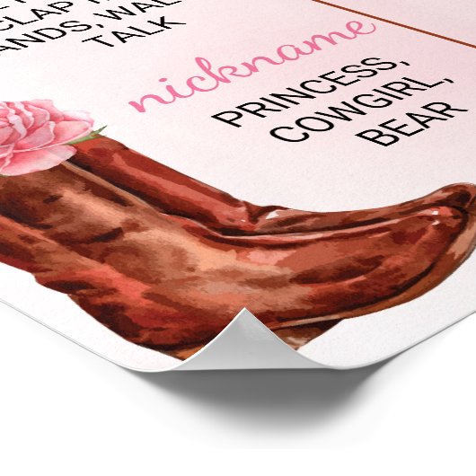 ファーストロデオ女性のカーボーイ誕生日マイルストーンポスター ポスター (角)