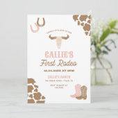 ファーストロデオ女性のカーボーイ誕生日 招待状 (スタンド正面)