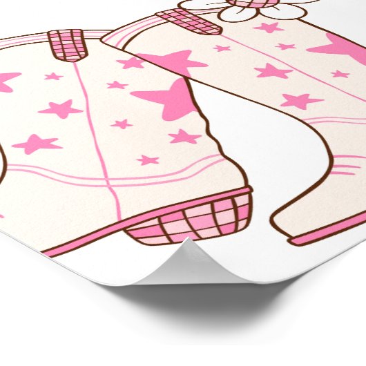 ファーストロデオ女性のカーボーイ1st誕生日パーティーへようこそ ポスター (角)