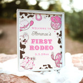 ファーストロデオ女性のカーボーイ1st誕生日パーティーへようこそ ポスター