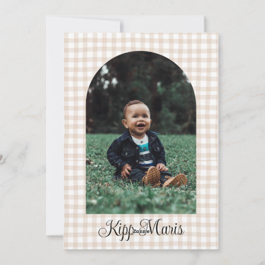 ファーストロデオ誕生日と写真テンプレート シーズンカード (裏面)