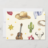 ファーストロデオ誕生日カウボーイ誕生日写真 招待状 (裏面)