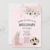 ファーストロデオ誕生日ガール素朴女性のカーボーイテーマ 招待状 (正面)