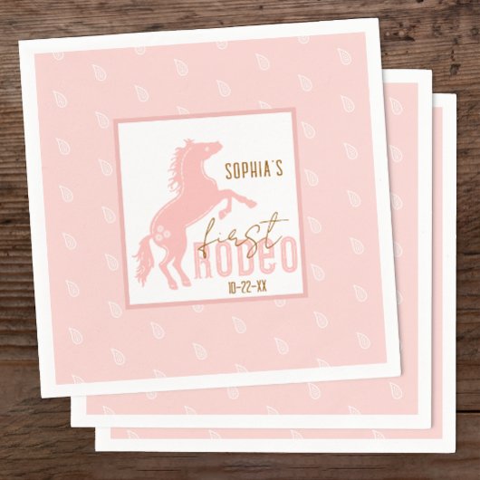 ファーストロデオ誕生日ナプキンス – ウェスタンカウボーイザーズ スタンダードカクテルナプキン