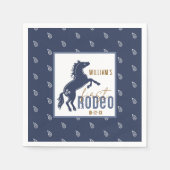 ファーストロデオ誕生日パーティナプキンス – 西カウボ スタンダードカクテルナプキン (正面)