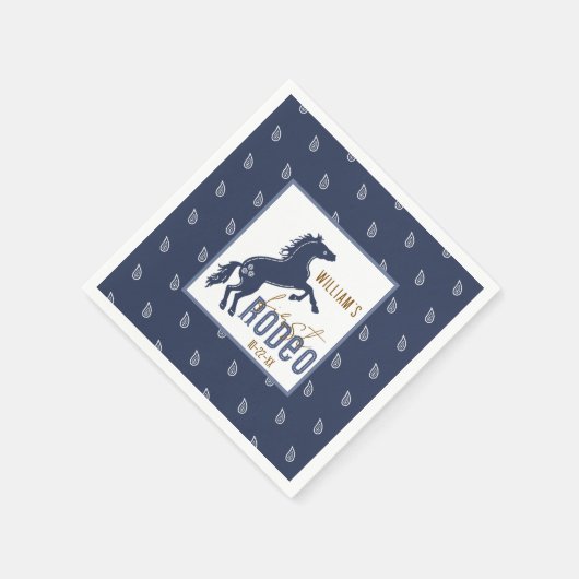 ファーストロデオ誕生日パーティナプキンス – 西カウボ スタンダードカクテルナプキン (角)