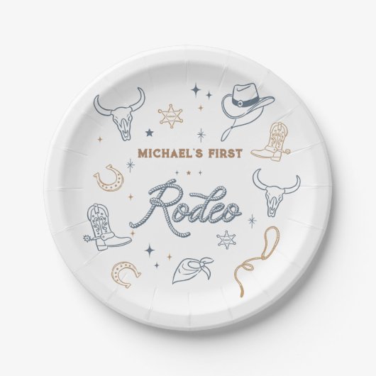 ファーストロデオ誕生日パーティー ペーパープレート (正面)