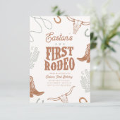 ファーストロデオ誕生日招待状カウボーイパーティー 招待状 (スタンド正面)
