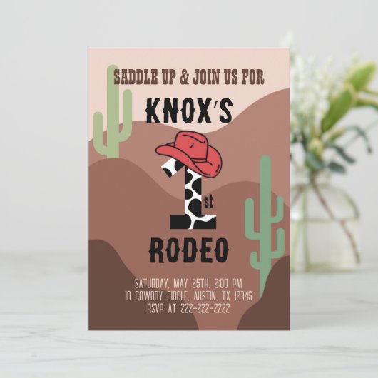 ファーストロデオ誕生日招待状 招待状 (スタンド正面)