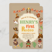 ファーストロデオ誕生日招待状 招待状 (正面/裏面)