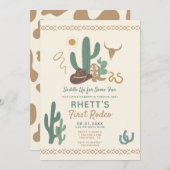 ファーストロデオ誕生日招待状 招待状 (正面/裏面)