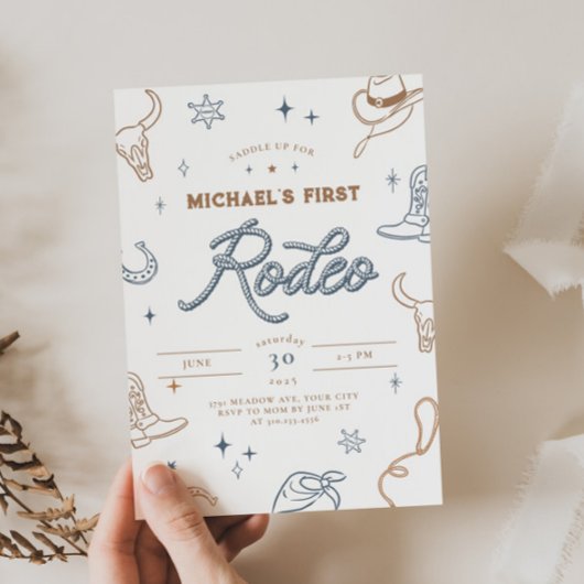 ファーストロデオ誕生日招待状 招待状
