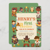 ファーストロデオ誕生日招待状 招待状 (正面/裏面)