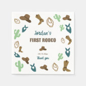 ファーストロデオ誕生日1stカウボーイウェスタン スタンダードカクテルナプキン (正面)