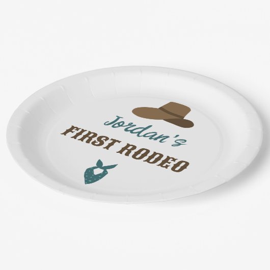 ファーストロデオ誕生日1stカウボーイウェスタン ペーパープレート (アングル)