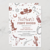 ファーストロデオ誕生日 招待状 (正面/裏面)