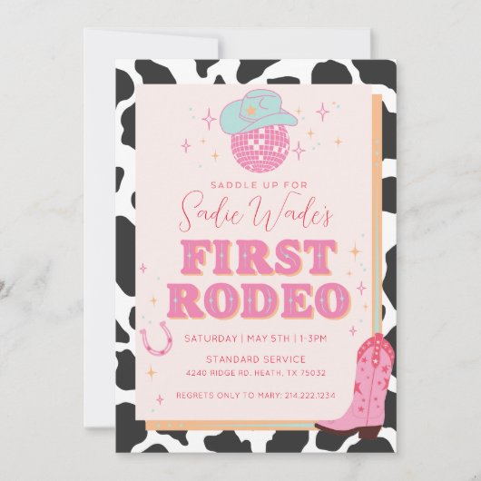 ファーストロデオ誕生日 招待状 (正面)