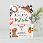 ファーストロデオ ウェスタンコウボーイ ファーストバースデー 招待状 (スタンド正面)