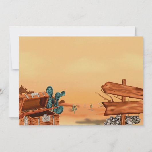 ファーストロデオ – カウボーイ誕生日付き写真 招待状 (裏面)