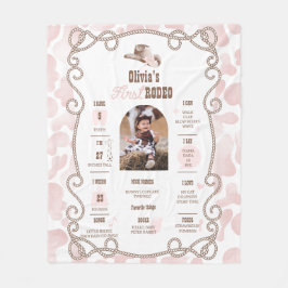 ファーストロデオ 1歳の誕生日マイルストーンサイン フリースブランケット