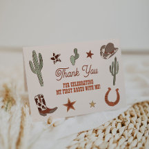 ファーストロデオ 1歳の誕生日感謝カード ワイルドウェスト