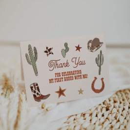 ファーストロデオ 1歳の誕生日感謝カード ワイルドウェスト サンキューカード