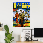 ファーストロマンスオータムラブヴィンテージ漫画 ポスター (ホームオフィス)