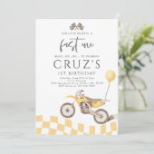 ファーストワンイエローダートバイクボーイ1st誕生日パーティー 招待状 (スタンド正面)