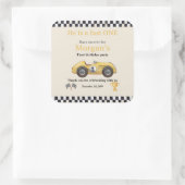 ファーストワンイエローレースカーキッズファースト誕生日パーティー スクエアシール (バッグ)