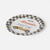 ファーストワンイエローレースカー誕生日紙プレート ペーパープレート (アングル)