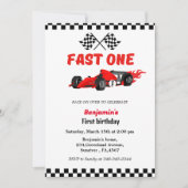 ファーストワンカーレースボーイ最初の誕生日パーティー 招待状 (正面)