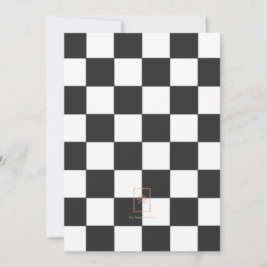 ファーストワンガール初誕生日招待状レースカー 招待状 (裏面)