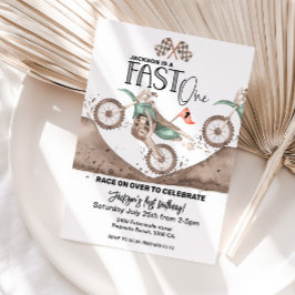 ファーストワングリーンダートバイク1歳の誕生日 招待状