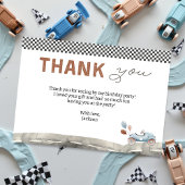 ファーストワンツーレースカー誕生日 サンキューカード