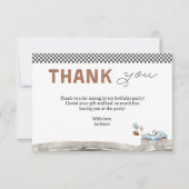 ファーストワンツーレースカー誕生日 サンキューカード (正面)