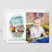 ファーストワンバースデーレースカー 招待状 (正面)