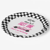 ファーストワンピンクレースカー第1誕生日パーティー ペーパープレート (アングル)