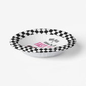 ファーストワンピンクレースカー第1誕生日パーティー ペーパーボウル (傾斜あり)
