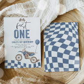 ファーストワンブルーダートバイクボーイ1st誕生日パーティー 招待状